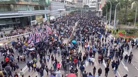 8th December 2019 - Civil Human Rights Front - Human Rights Day march through the streets of Hong Kong Island.
