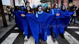 Extinction Rebellion activists hold climate rally in Madrid
