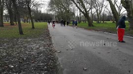 The London Santa Run In Victoria Park London