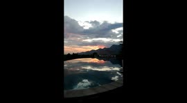 Sunrise Timelapse over pool villa in Bali