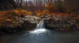 Greece's Pierian Mountains: Mystic springs in deep forest, autumn travel scenes (4K)