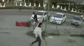 Drunk American tourist, 46, arrested after allegedly attacking red letterbox in Thailand