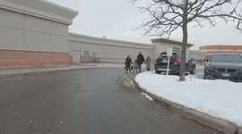 Shopping mall parking lot in Markham near Toronto packed full with cars as the Christmas holiday spending continues in Canada