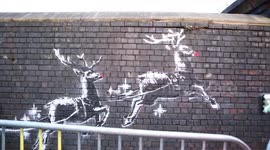 Outrage after new Banksy Christmas graffiti is defaced hours after it pops up in Birmingham, UK