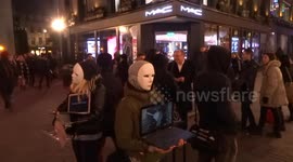 Be Nice to Your Turkey This Christmas protest in Carnaby Street that is glowing with spectacular ocean-themed Project Zero creatures