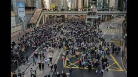 Timelapse footage captures thousands of Hongkongers marching to mark 6 months of protests