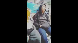 can't stand sleepiness, sleeps on trains