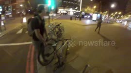Brazen bike thief caught in the act by owner on busy London street