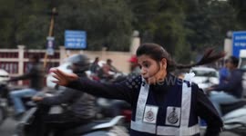 23-year-old Indian student rules the road by directing traffic with her dance moves