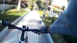 Bike Ride from Moschato Train Station to Nea Sminrin, Athens Greece in fast forward