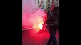 Paris protest footage
