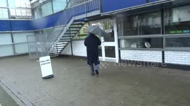 A quiet afternoon in the drizzling rain at the South Bolton Gardens polling station in London