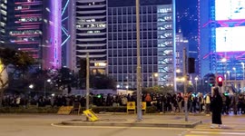 Hong Kong 12th December 2019 - Anti government protesters chanting when leaving a peaceful 'United We Stand' rally in Central, Hong Kong