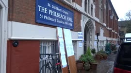 Outside a well-organised St Cuthberts Centre polling station in Kensington on the UK General Election day 2019 - London