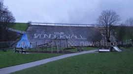 Todd Brook Reservoir dam spillway renamed 'Our WonderWall' by unknown artist