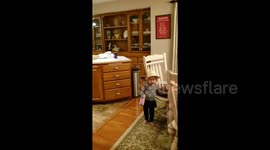 'My daughter already knows I'm not cool': Two-year-old girl definitely isn't fan of her dad's dancing