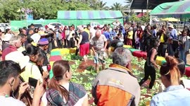 Western men and their Thai wives take part in bizarre fish catching competition