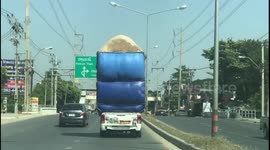 Truck Overloaded With Wheat Chaffs Annoys Drivers