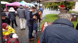 Robert Largan the newly elected  Conservative mp for High Peak attends the fab market