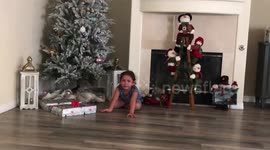 Toddler throws adorable tantrum at having to wait to open Xmas presents