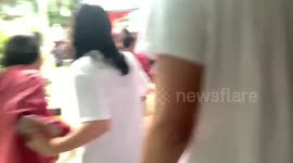 Terrified family runs from their home as earthquake hits Philippines