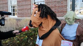 Interview With A Strictly Neigh Dancing Contestant part of the London Pantomime Horse Race