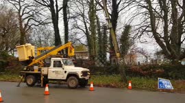 High winds hit UK's Devon, taking down trees and power lines
