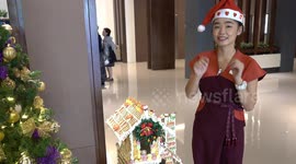 Christmas Snow House made of Rice at Suriwongse Hotel in Thailand