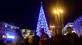 Christmas tree in the center of Madrid Spain