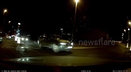 Mini roundabout near miss - Driver fails to give way