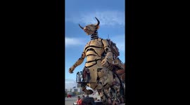Mighty Minotaur moving sculpture amazes visitors in France