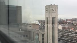 Firefighters tackle blaze near Gare du Nord in Brussels