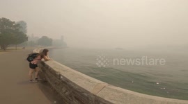 Sydney harbour covered in smoke from wildfires sweeping through southeast Australia