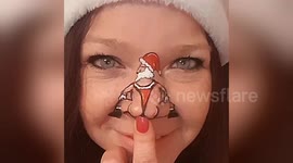 Cheeky woman NOSE how to get into the festive spirit
