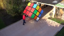 World's largest Rubik's Cube gets SOLVED