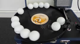 Keep On Rolling - The Sound Of 12 Table Tennis Balls On A Modified Vinyl Record