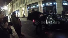 Nick Knowles Arrives And Departs The Tramp Christmas Party