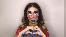 Portuguese makeup artists creates incredible Christmas Nutcracker look
