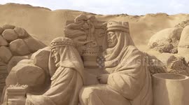 These giant nativity sand sculptures on Gran Canaria beach are world-famous