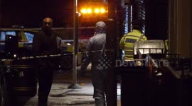 Forensics on scene of double stabbing in Walthamstow, London