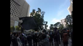 Protesters sing