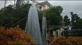 Indonesia's 6-metre-high Christmas tree made out of recycled plastic bottles