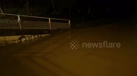 River Roding in UK bursts banks after downpour