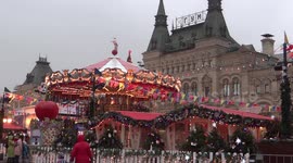 Christmas Fair opens on the Red Square in Moscow, Russia