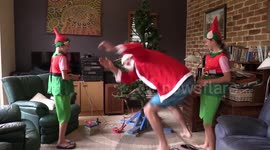 Santa dad zaps himself with homemade skill-tester Christmas tree
