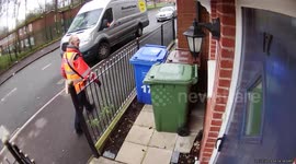 Foul-mouthed courier curses furiously attempting to deliver package door of UK home