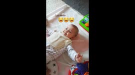 Hilarious moment baby cries at her dad's singing