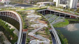 Asia's BIGGEST rooftop farm showcased in dazzling drone footage