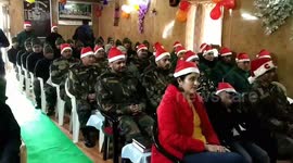 Indian Army near Kashmir celebrate Christmas