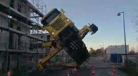 Crane failure crushes another crane